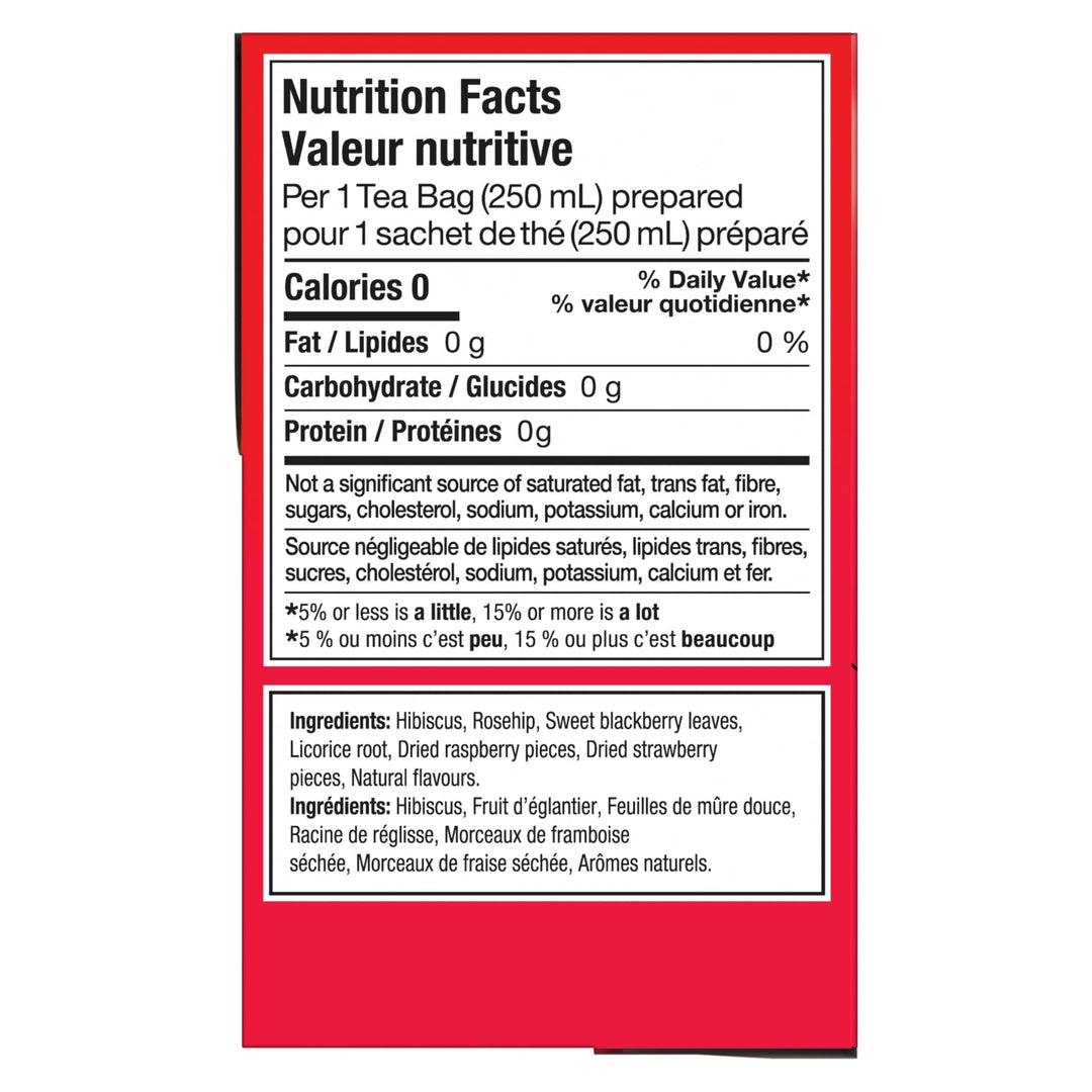 Lipton Berry Bliss Herbal Tea Pyramids – 20 Tea Bags (4-Pack) - Canadian Distribution - Ships Free Within Canada on Orders Above CAD $199