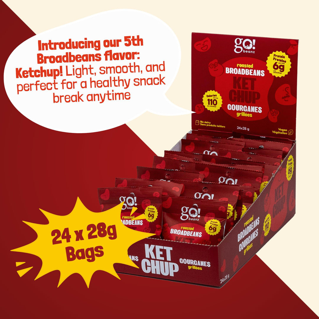 GoBeanz – Crunchy Broad Beans – Ketchup – 24 × 28 g