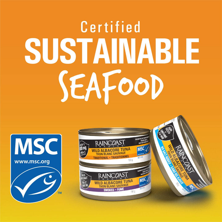 Raincoast Trading Solid White Albacore Tuna – 12 Can Case - Canadian Distribution - Ships Free Within Canada on Orders Above CAD $199