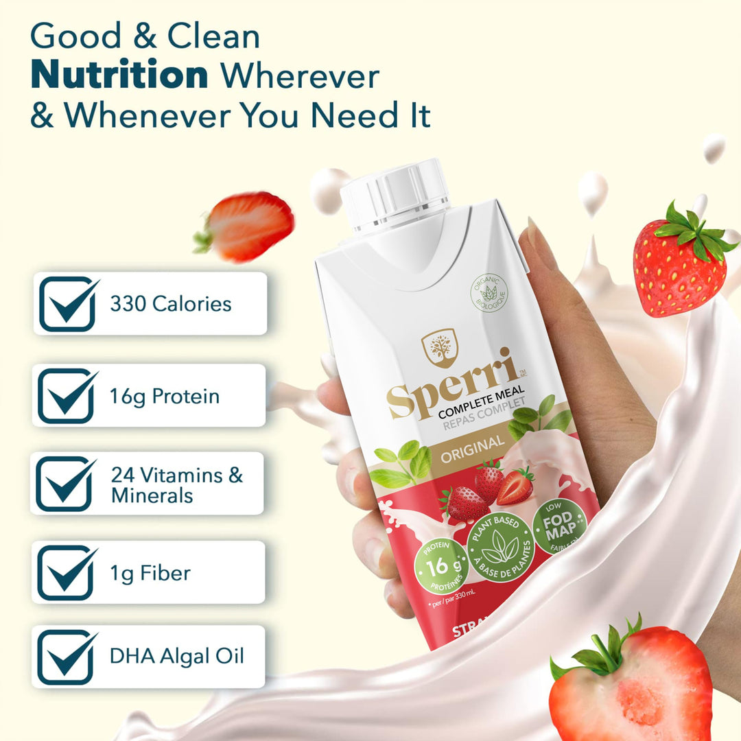 Sperri – Complete Plant-Based Meal Replacement – Strawberry – 330mL, 12 Pack
