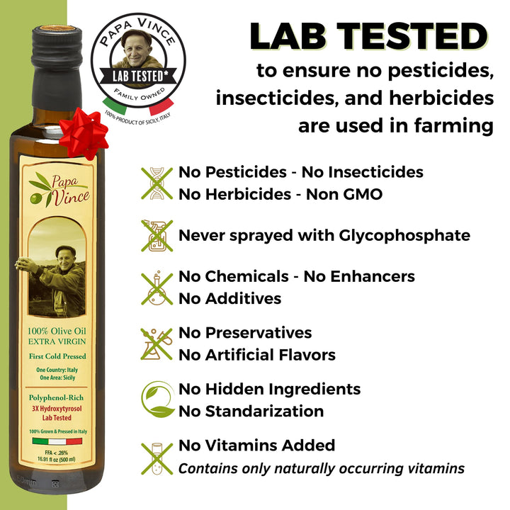 Papa Vince – Extra Virgin Olive Oil – Hydroxytyrosol Rich – Sicily – 2024/25 Harvest