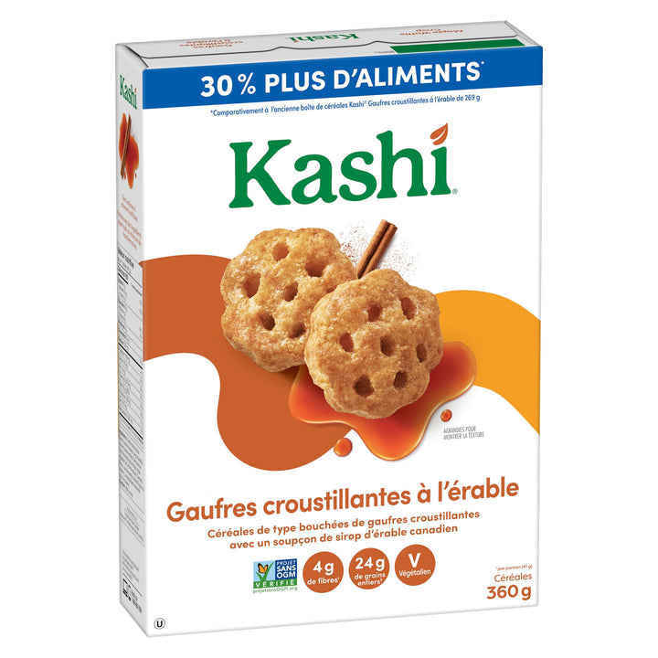 Kashi Maple Waffle Crisp Cereal, 2 x 360 g - Canadian Distribution - Ships Free Within Canada on Orders Above CAD $199