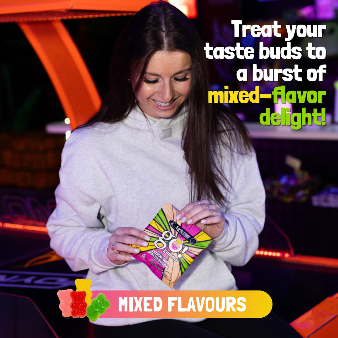 Jimmy Sevigny – GoGummy Extreme Sour – Mixed Flavours – 12 × 50g – Low sugar high fibre