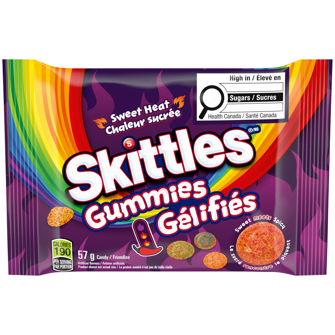 Skittles Sweet Heat Gummy Candy - 18 Pack Bundle (57g Each) - Canadian Distribution - Ships Free Within Canada on Orders Above CAD $199