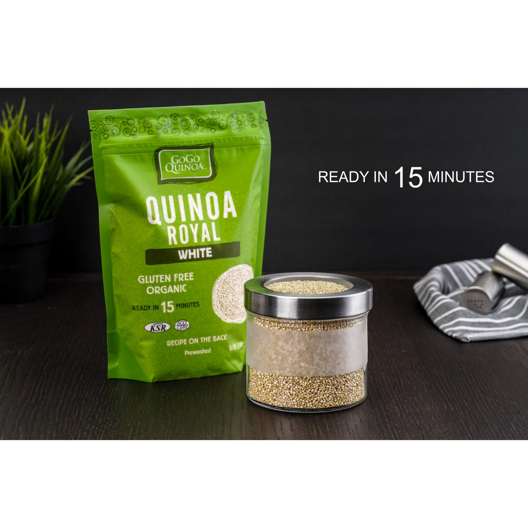 GoGo Quinoa Royal White Grain - Organic, Gluten-Free, Non-GMO, Vegan, Kosher | 2 x 500g - Canadian Distribution - Ships Free Within Canada on Orders Above CAD $199
