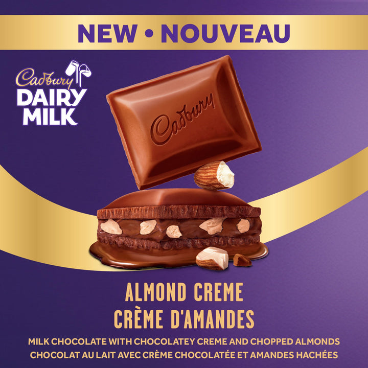 Cadbury Dairy Milk Almond Creme 2 x 105g Chocolate Bar - Canadian Distribution - Ships Free Within Canada on Orders Above CAD $199