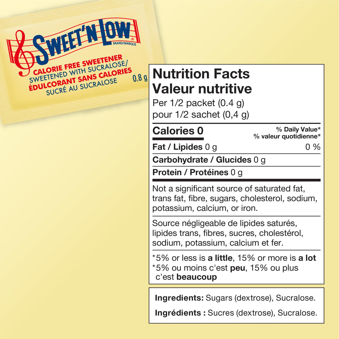 Sweet'N Low Sucralose Zero Calorie Sweetener - 2000 Single-Serve Packets, Vegan & Kosher - Canadian Distribution - Ships Free Within Canada on Orders Above CAD $199