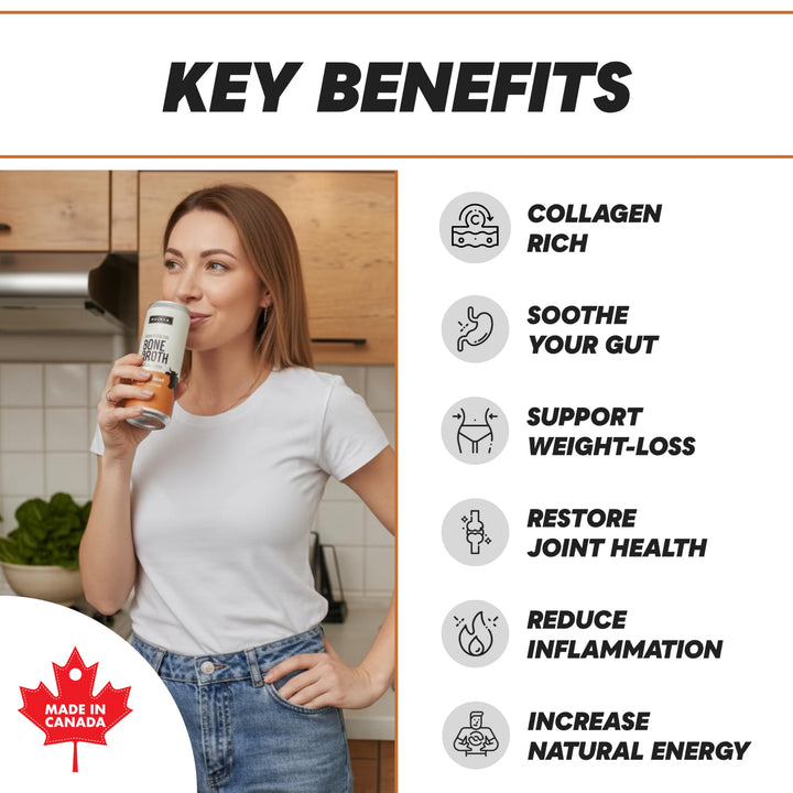 BROYA – Bone Broth – Classic Beef – 6 × 237mL – Grass-Fed