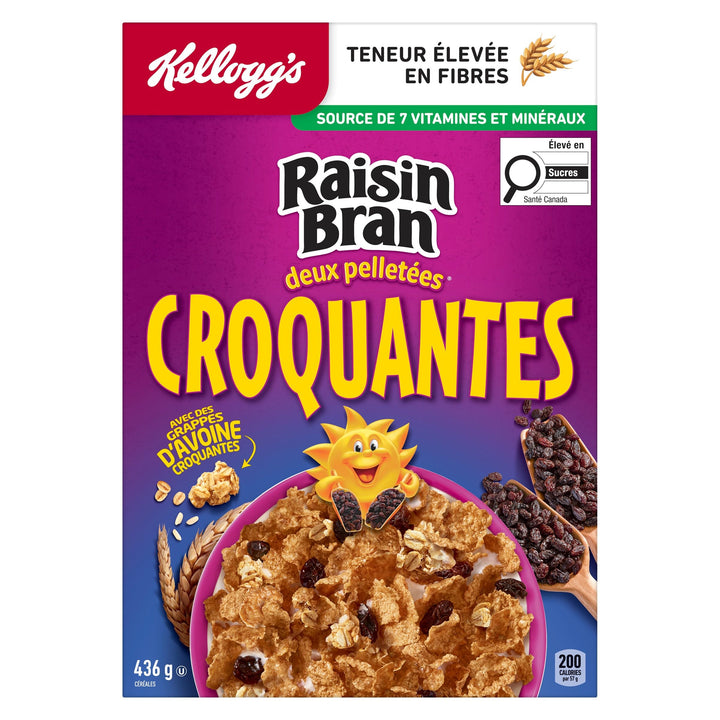 Kellogg's Two Scoops Raisin Bran Crunch Cereal 2 x 436g - Canadian Distribution - Ships Free Within Canada on Orders Above CAD $199