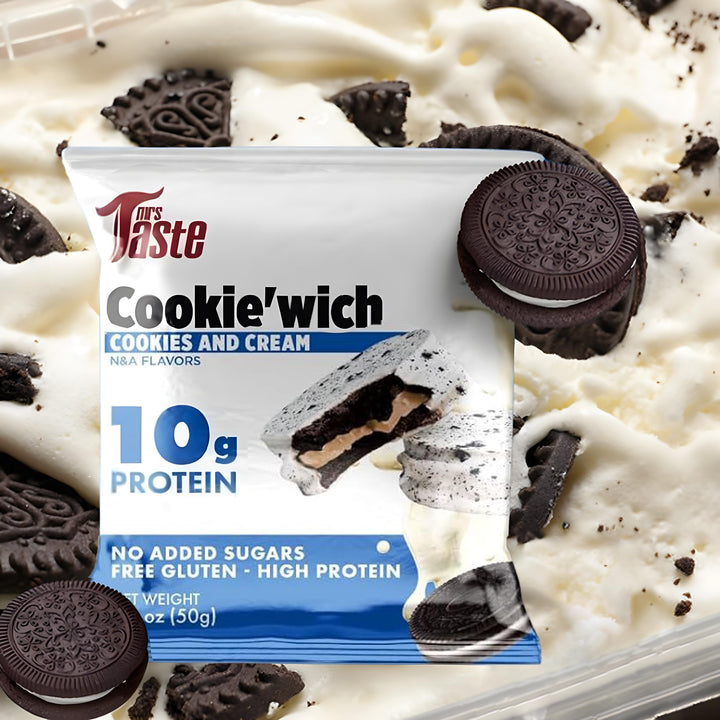 Mrs Taste Cookie'wich- Cookies N Cream 10x50g - Canadian Distribution - Ships Free Within Canada on Orders Above CAD $199