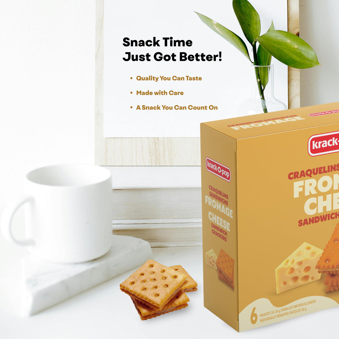 Krack-O-Pop Cheese Sandwich Crackers – 2 x 156g Box - Canadian Distribution - Ships Free Within Canada on Orders Above CAD $199