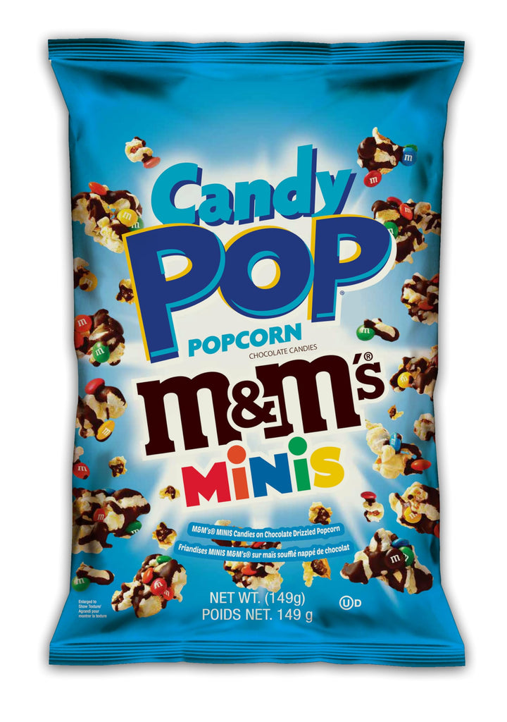 Snax M&M's Minis Candy Pop Popcorn – 2 x Sweet Popcorn Snack - Canadian Distribution - Ships Free Within Canada on Orders Above CAD $199