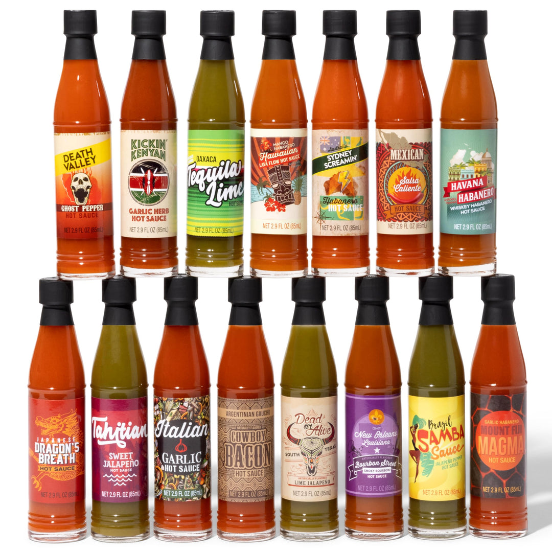 Thoughtfully – Hot Sauce Gift Set – World Traveler – 15 Pack – Global Flavours