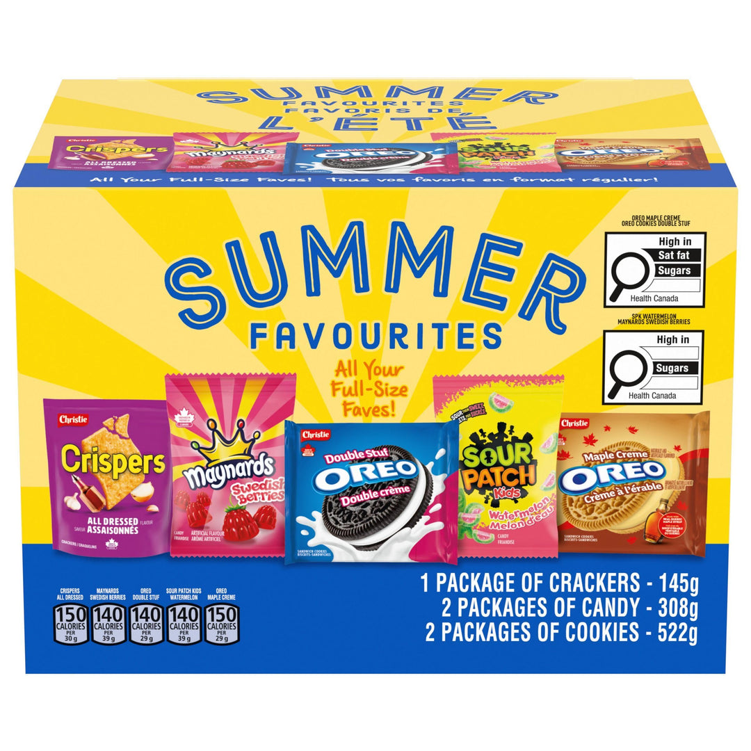 Summer Snack Box 975g - Beach & Picnic Assortment with Cookies, Candies & Crispers - Canadian Distribution - Ships Free Within Canada on Orders Above CAD $199