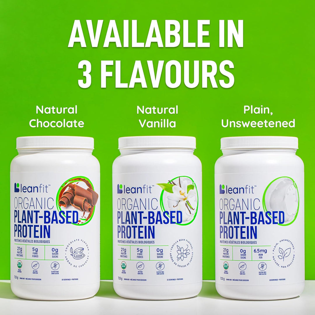 Leanfit – Organic Plant Protein Powder – Plain Unsweetened – 715 g, 26 Servings