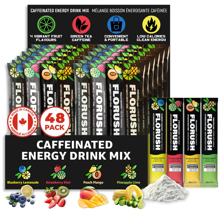FloRush – Energy Drink Hydration Powder – Variety Pack – 48 Sachets