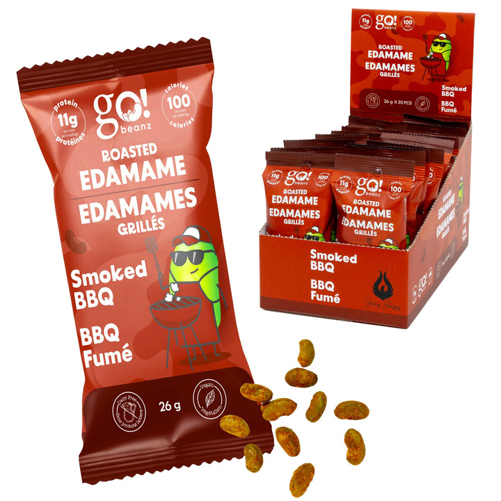GoBeanz – Crunchy Roasted Edamame – Smoked BBQ – 20 Packs