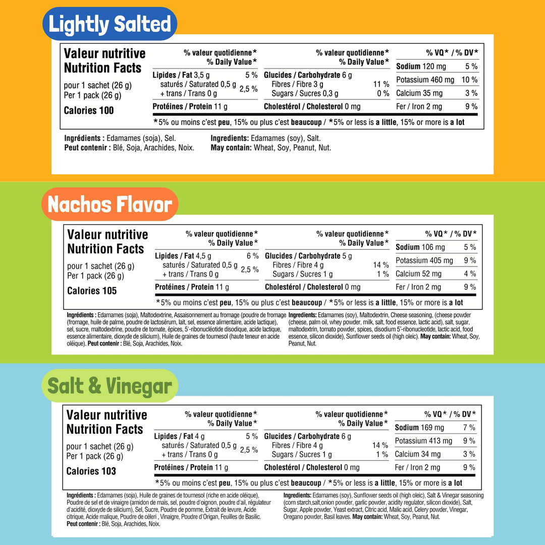 GoBeanz - Edamame croustillant - Assortiment varié - 30 sachets - Snack riche en protéines