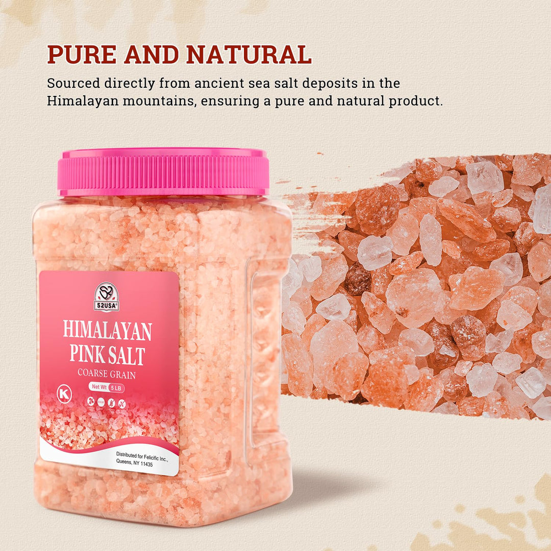 52USA – Himalayan Pink Salt – Coarse Grind – 5 lb