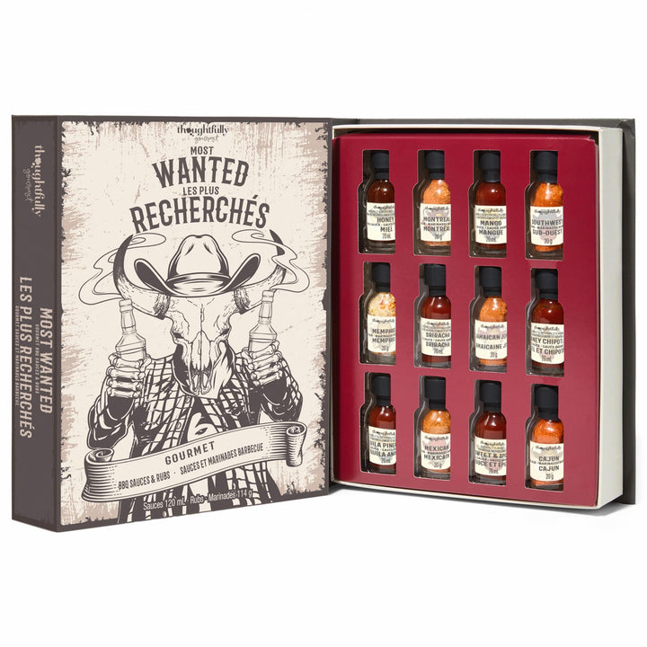 Thoughtfully – BBQ Sauce & Rub Gift Set – Western Theme – Set of 12