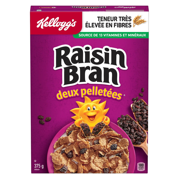 Kellogg's Two Scoops Raisin Bran Cereal 2 x 375g - Canadian Distribution - Ships Free Within Canada on Orders Above CAD $199