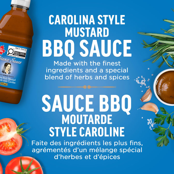 Diana Carolina Style Mustard BBQ Sauce – 2 x 500 mL - Canadian Distribution - Ships Free Within Canada on Orders Above CAD $199