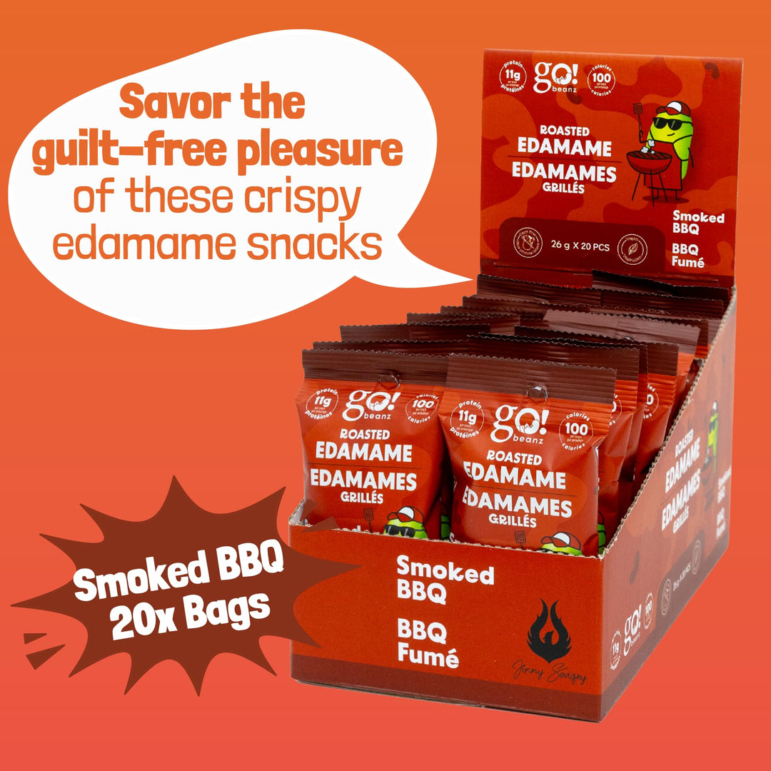 GoBeanz – Crunchy Roasted Edamame – Smoked BBQ – 20 Packs
