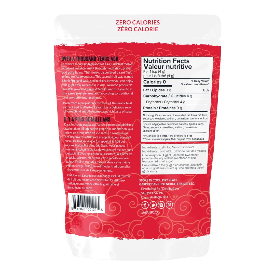 Lakanto Classic Monk Fruit Sweetener with Erythritol – 1 lb Natural Sugar Substitute for Baking, Beverages & Cooking - Canadian Distribution - Ships Free Within Canada on Orders Above CAD $199