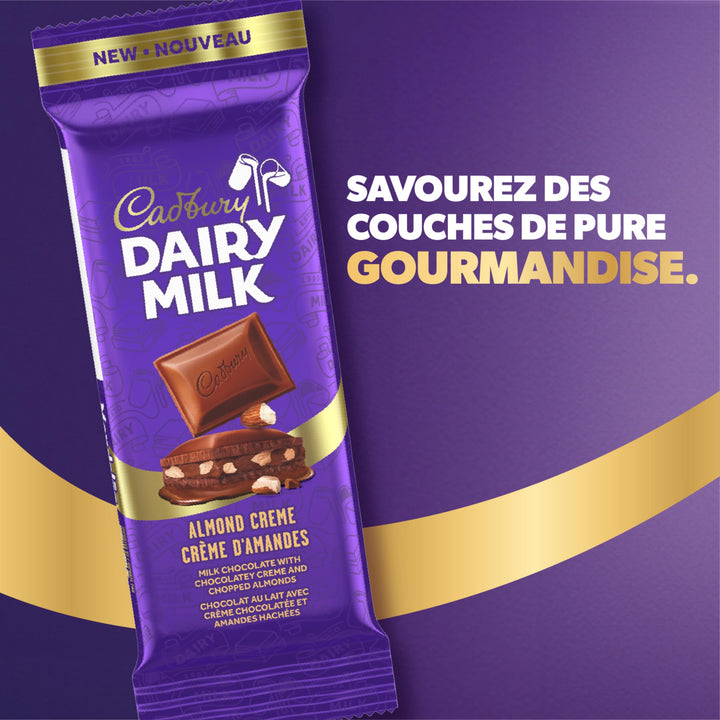 Cadbury Dairy Milk Almond Creme 2 x 105g Chocolate Bar - Canadian Distribution - Ships Free Within Canada on Orders Above CAD $199