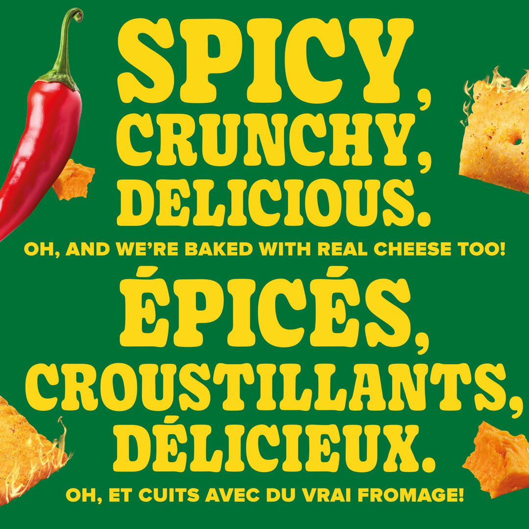 Pure Protein Hot & Spicy Cheesy Crackers - 10g Protein Per Serving, 8-Pack - Canadian Distribution - Ships Free Within Canada on Orders Above CAD $199