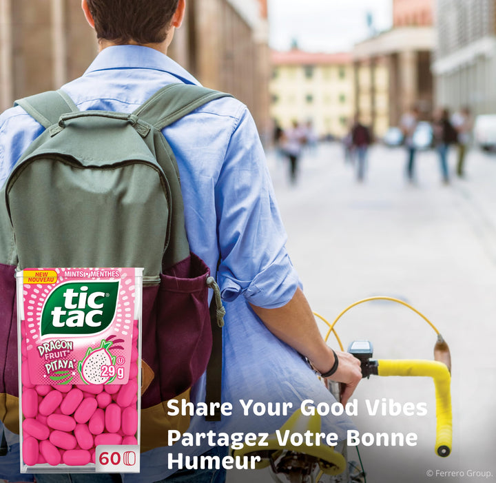 TIC TAC Dragon Fruit Mints – 60 Count Bulk Pack (12 × 29g Singles) - Canadian Distribution - Ships Free Within Canada on Orders Above CAD $199