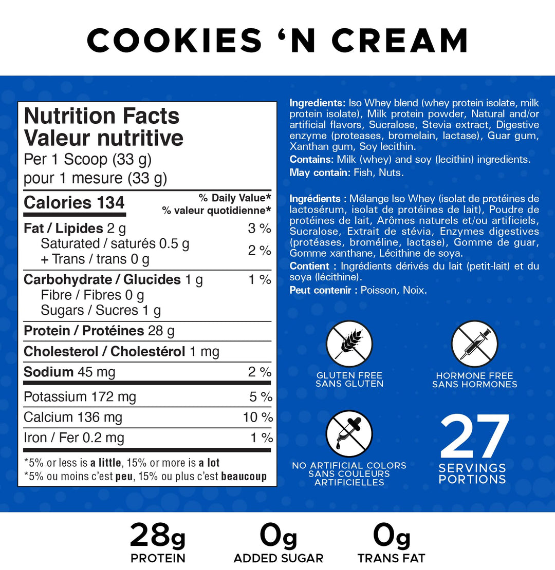 Revolution Nutrition – Iso Whey Protein Powder – Cookies and Cream – 2lb – 100 percent isolate