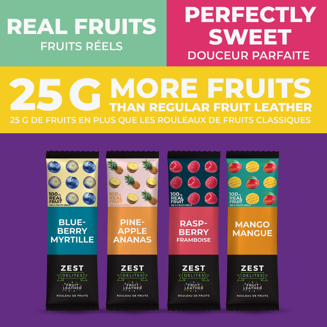 Zest Delites – Fruit Leather Lavashak – Mixed Fruit – 36 × 25g – Gluten-Free