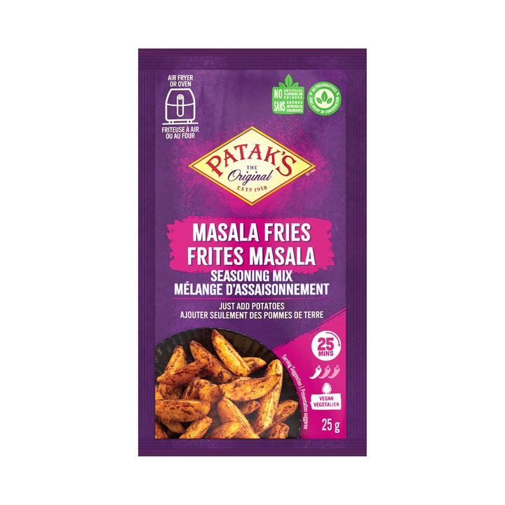 Patak’s Masala Fries Seasoning Mix – Authentic Indian Spice Blend, Perfect for Air Fryer or Oven, 25g (Pack of 18)