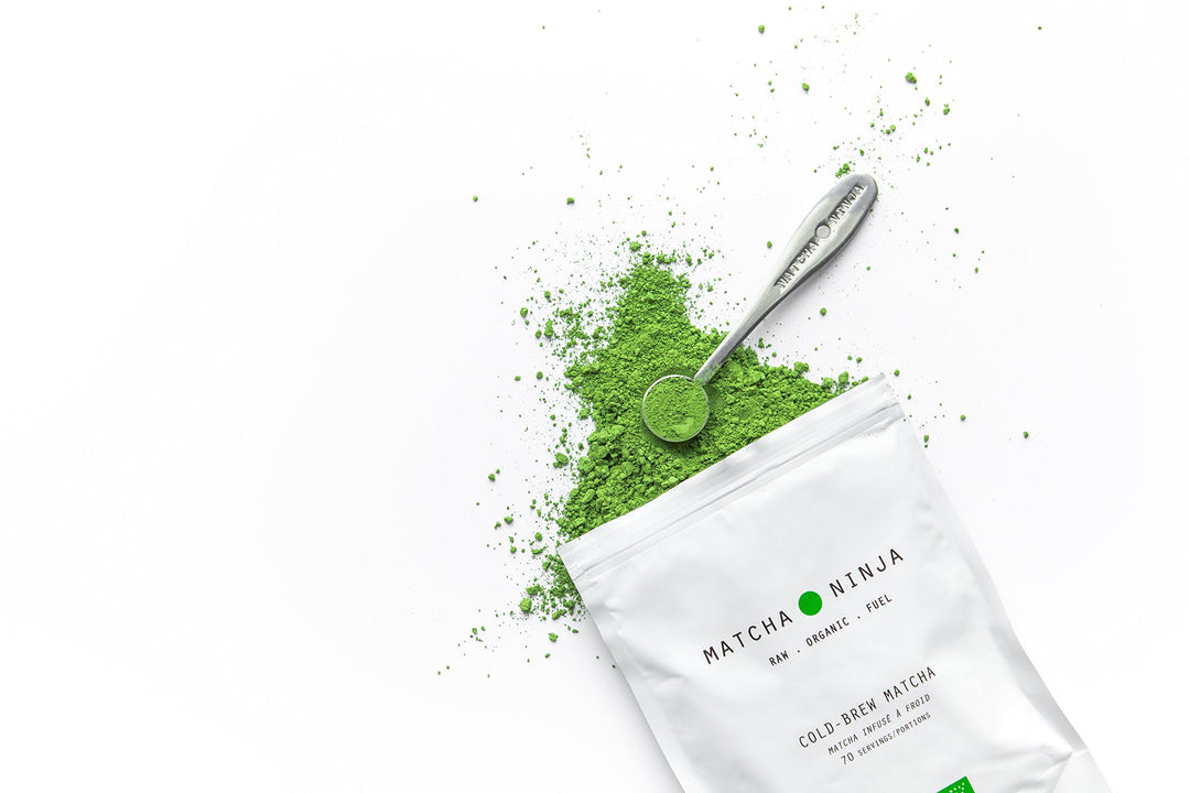 Matcha Ninja 100% Raw Organic Matcha Green Tea Powder 70g . Cold Water Soluble. Ceremonial Grade. Non-Bitter Extra Smooth Blend
