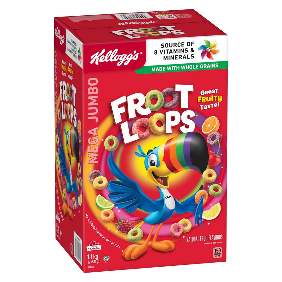 Kellogg’s Froot Loops Cereal - 4 x 1.1 kg - Grocery and Food Items - Canadian Distribution