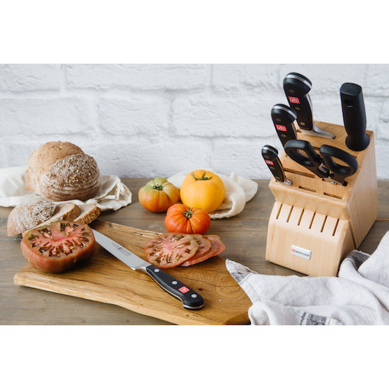 WUSTHOF Classic Natural Beech Knife Block with 6 Classic Pieces