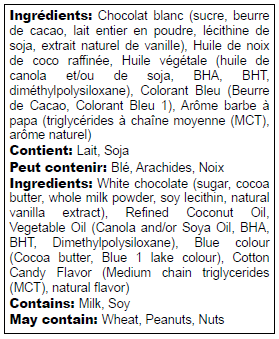 Ingredients list in English and French