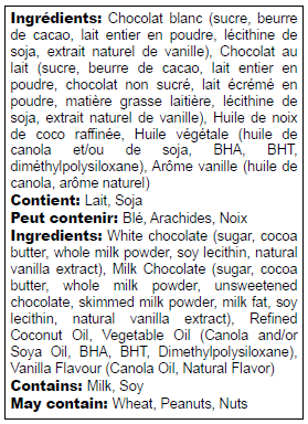 Ingredients list in English and French