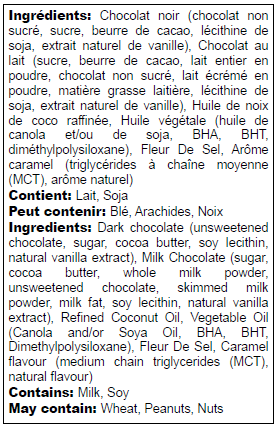 Ingredients list in English and French