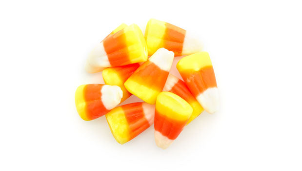 Candy corn on a white background