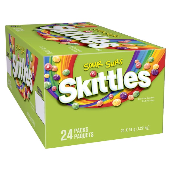 Sour Candy - 96 × 51 g - Skittles - Canadian Distribution - Ships Free Within Canada on Orders Above CAD $199