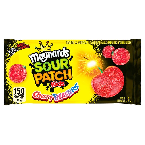 Sour Patch Kids Cherry Blasters Gummies - 72 × 64 g - Maynards - Canadian Distribution