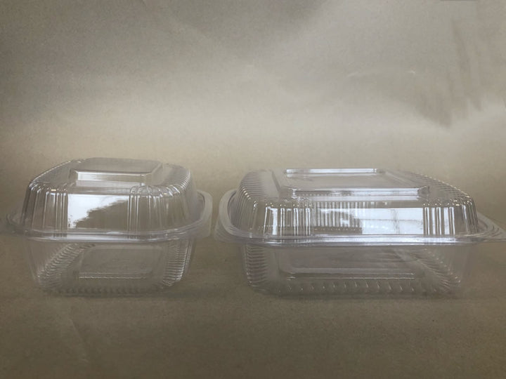 8"x 8" x 3" PLA Clamshell 160cs BPI - Disposable Take Away Food Packaging - Canadian Distribution