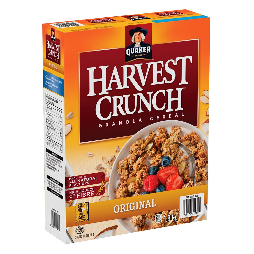 Quaker Harvest Crunch Original Granola Cereal - 4 x 1.8 kg - Grocery and Food Items - Canadian Distribution