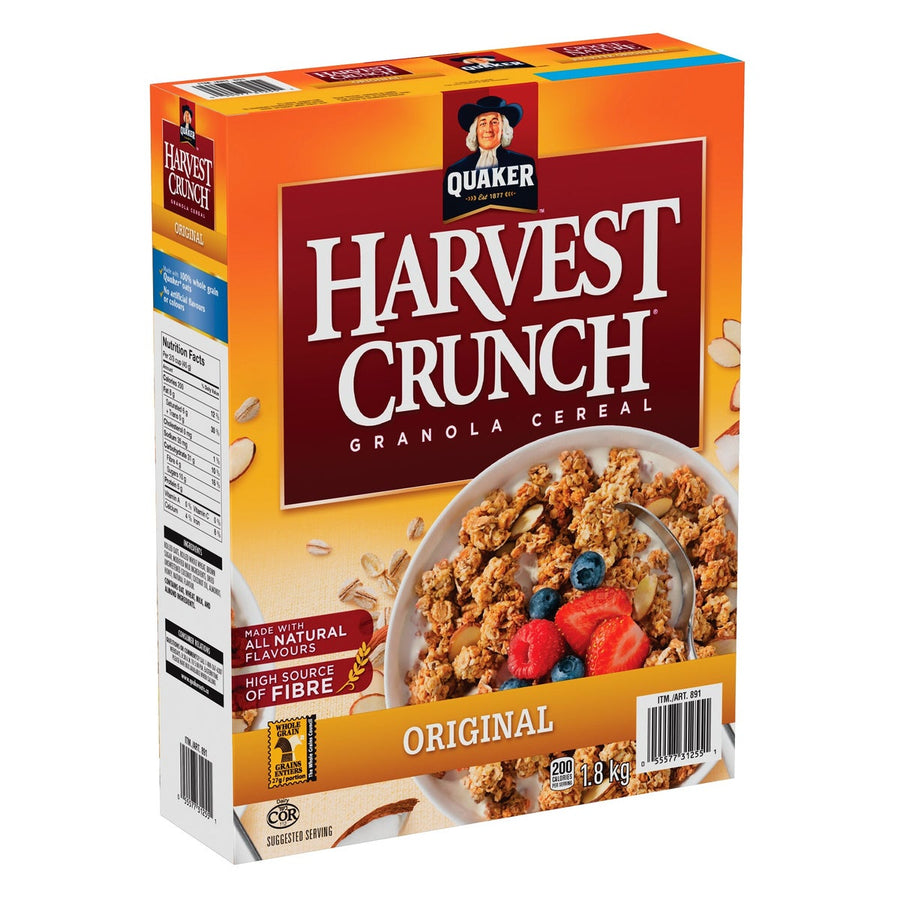 Quaker Harvest Crunch Original Granola Cereal - 4 x 1.8 kg - Grocery and Food Items - Canadian Distribution
