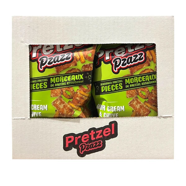 Sour Cream & Chive - 48 × 56 g - Pretzel Pzazz - Canadian Distribution - Ships Free Within Canada on Orders Above CAD $199