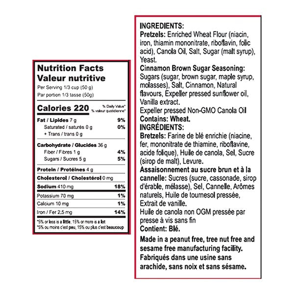 Cinnamon and Brown Sugar - 48 × 56 g - Pretzel Pzazz - Canadian Distribution - Ships Free Within Canada on Orders Above CAD $199