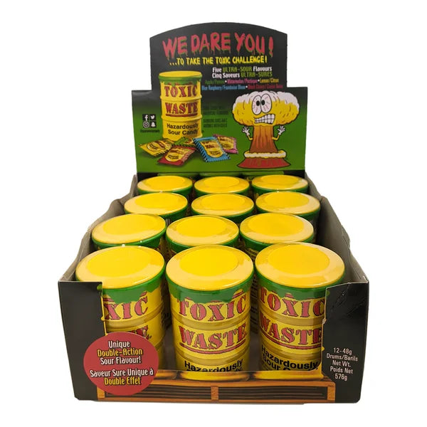 Sour Candy Drum - 48 × 48 g - Toxic Waste - Canadian Distribution