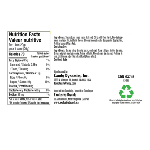 Moutarde à la cerise acidulée - 192 × 20 g - Slime Licker - Distribution canadienne - Livraison gratuite au Canada pour les commandes de plus de 199 $ CA